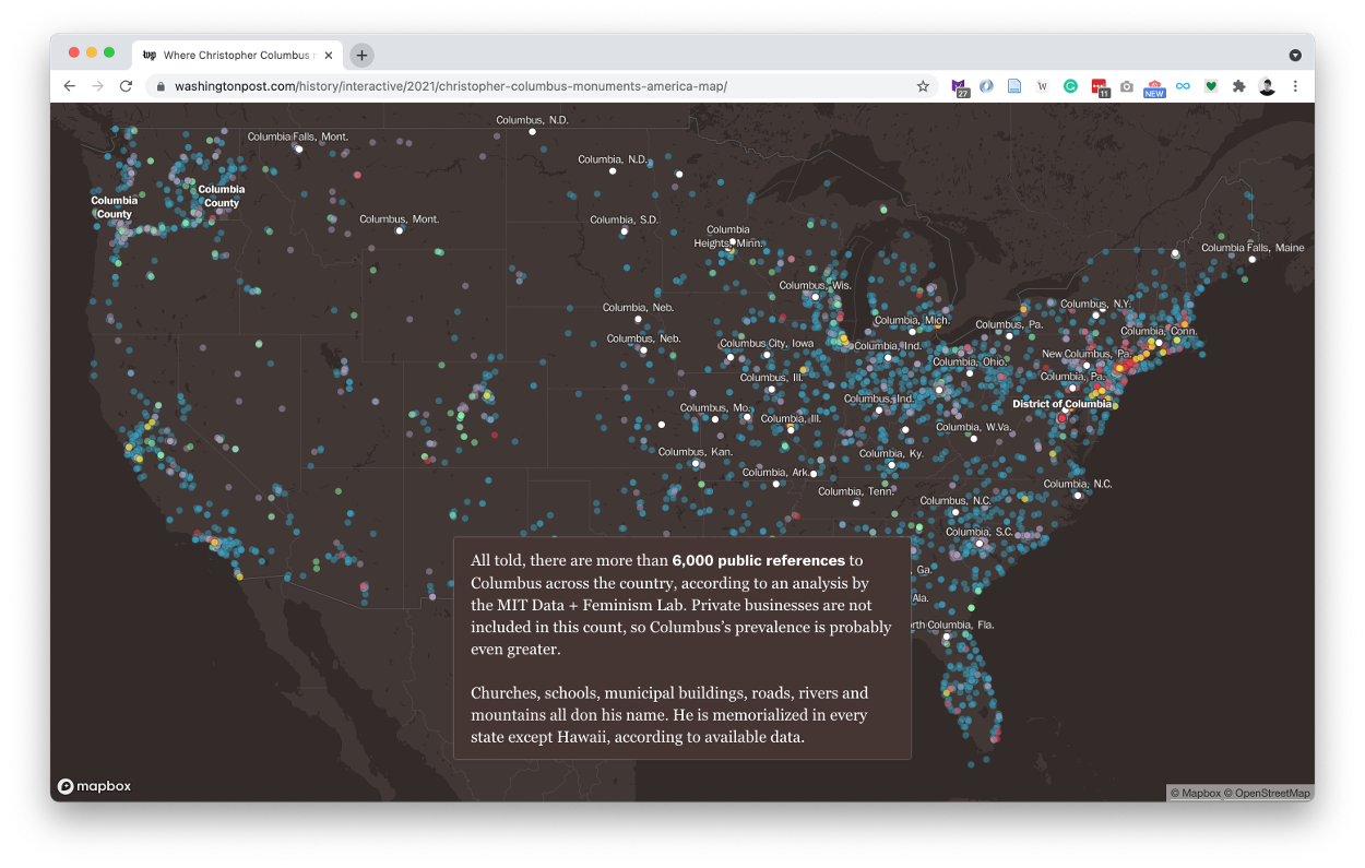 Columbus is still honored in 6,000 places across the U.S - 7