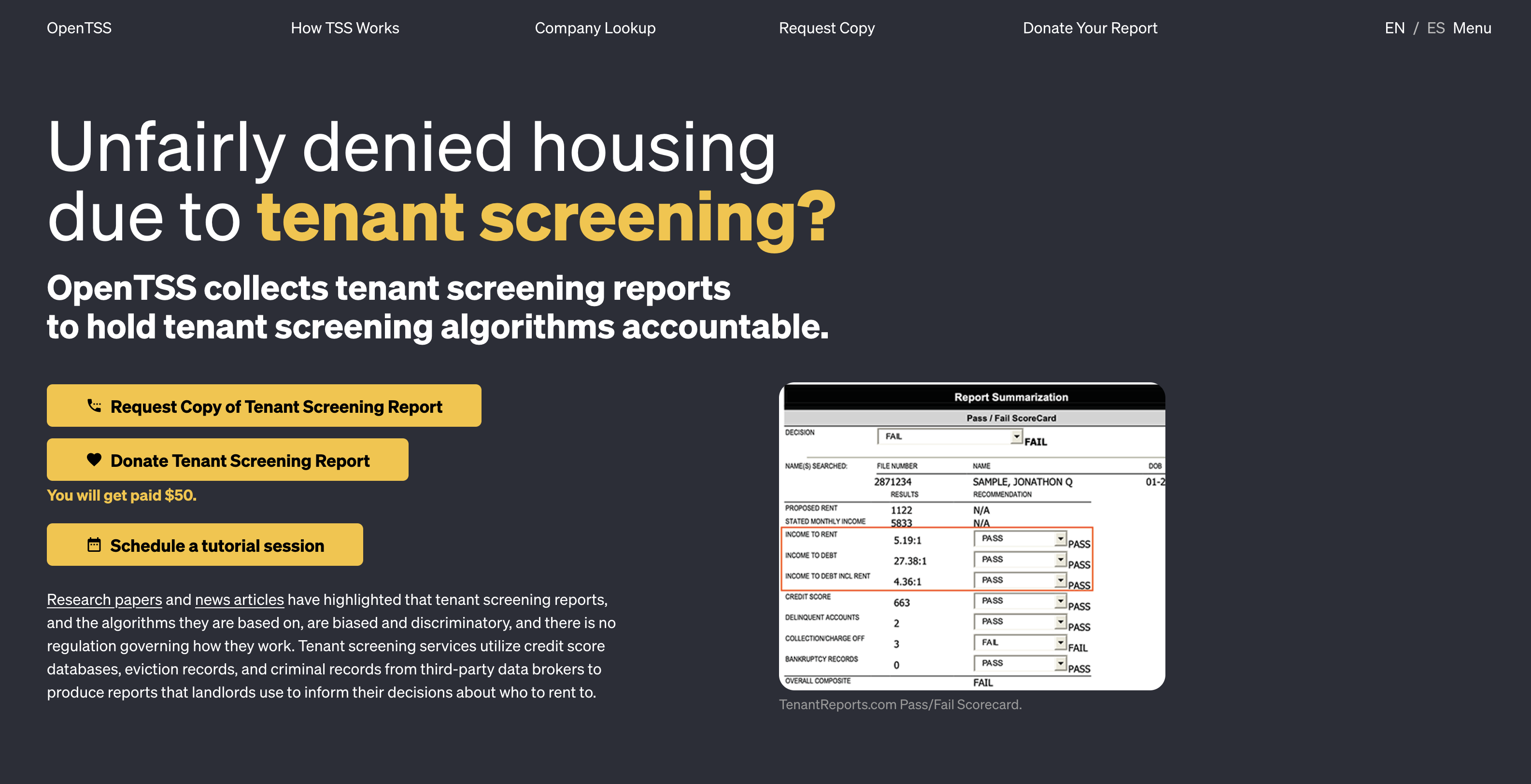 OpenTSS: Countering Tenant Screening